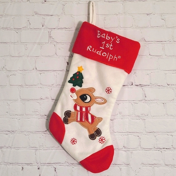 Baby's First Rudolph The Red-Nosed Reindeer Christmas Holiday Stocking Baby Deer - Picture 4 of 12